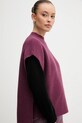 United Colors of Benetton kamizelka z dodatkiem wełny fioletowy 1244D10EF