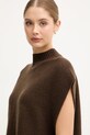 United Colors of Benetton kamizelka z dodatkiem wełny brązowy 1244D10EF