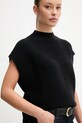 Γιλέκο με προσθήκη μαλλιού United Colors of Benetton μαύρο 1244D10EF