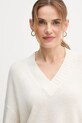 United Colors of Benetton pulover din amestec de lână bej 1244D403A