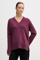 Svetr s příměsí vlny United Colors of Benetton V výstřih fialová 1244D403A