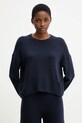 United Colors of Benetton sweter z dodatkiem wełny okrągły granatowy 126WD10E4