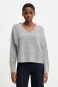 United Colors of Benetton sweter z dodatkiem wełny szpic szary 126WD402Z