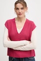 Îmbrăcăminte United Colors of Benetton vestă din amestec de lână 126WD4033 roz