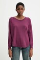 United Colors of Benetton sweter z dodatkiem wełny okrągły fioletowy 1Y6SD10EG