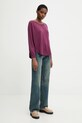 United Colors of Benetton sweter z dodatkiem wełny 1Y6SD10EG fioletowy AW25