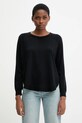 United Colors of Benetton sweter z dodatkiem wełny okrągły czarny 1Y6SD10EG