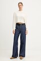 Pulover z dodatkom volne United Colors of Benetton 1Y6SD2041 bež AW25