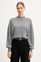Pulover z dodatkom volne United Colors of Benetton Tanka siva 1Y6SD2041