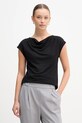 United Colors of Benetton camicetta tessuto elasticizzato nero 31NLD10AS