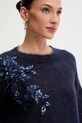 Blugirl Blumarine sweter z dodatkiem moheru granatowy RF5082.MS037