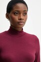 United Colors of Benetton longsleeve z domieszką kaszmiru bordowy 3LRU3M077