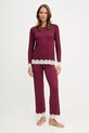 United Colors of Benetton longsleeve de pijama 3Z123M07X burgundia AW25