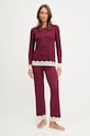 Zgornji del pižame z dolgimi rokavi United Colors of Benetton 3Z123M07X bordo AW25
