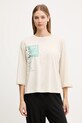 United Colors of Benetton longsleeve piżamowy dzianina beżowy 3Y5E3M07S