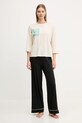 United Colors of Benetton longsleeve piżamowy 3Y5E3M07S beżowy AW25