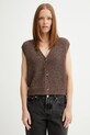 Marc O'Polo vestă din amestec de lână melanj maro 5000006803