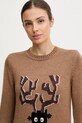 EA7 Emporio Armani sweter z dodatkiem wełny AF17652.7W000699 brązowy