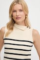 Bavlněná vesta Weekend Max Mara TROFEO béžová 2525366121600