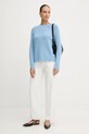 Weekend Max Mara sweter z domieszką wełny GHIACCI 2525366151600 niebieski AW25