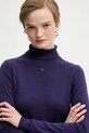 Tommy Jeans sweter bawełniany fioletowy DW0DW21672