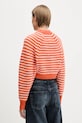 Odzież Tommy Jeans sweter z domieszką wełny DW0DW21677 pomarańczowy