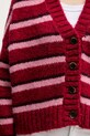 Tommy Jeans kardigan z domieszką wełny DW0DW21678 różowy