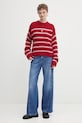 Sveter s prídavkom alpaky Tommy Jeans DW0DW21679 červená AW25