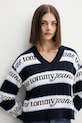 Tommy Jeans sweter bawełniany granatowy DW0DW21682