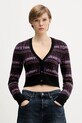 Tommy Jeans kardigan z domieszką wełny z domieszką wełny czarny DW0DW21691