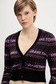 Tommy Jeans kardigan z domieszką wełny czarny DW0DW21691