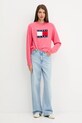 Tommy Jeans sweter z dodatkiem wełny DW0DW21782 różowy AW25