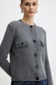 Weekend Max Mara kardigan wełniany OLBIA szary 2525346032600