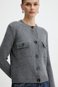 Vlnený kardigán Weekend Max Mara OLBIA sivá 2525346032600