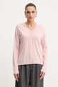 Шерстяной свитер Weekend Max Mara FIOCCHI тонкий розовый 2525366042600