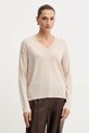 Шерстяной свитер Weekend Max Mara FIOCCHI тонкий бежевый 2525366042600