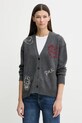 ZADIG&VOLTAIRE kardigan kaszmirowy aplikacja szary KWCA01630