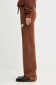 Tepláky s prímesou vlny adidas Originals Knitted Pants KF2535 hnedá AW25