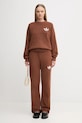 Tepláky s prímesou vlny adidas Originals Knitted Pants KF2535 hnedá