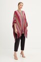 Missoni poncho z dodatkiem wełny POQYWMDA224 czerwony AW25