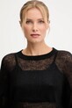 Patrizia Pepe pulover din amestec de lână negru 2K0335.K296
