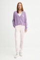 American Vintage cardigan din lână NEN19A violet AW25