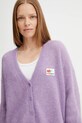 American Vintage cardigan din lână violet NEN19A