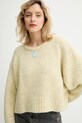 American Vintage sweter z dodatkiem wełny żółty EAST18VM