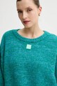 American Vintage sweter z dodatkiem wełny turkusowy EAST18VM
