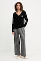 Шерстяной свитер Ermanno Firenze 57TM055E52 чёрный AW25