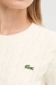 Lacoste sweter z dodatkiem wełny AF4159 beżowy