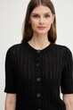 Dkny pamut kardigán fekete DJ5R0684