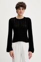 Sisley sweter bawełniany bawełna czarny 1494M106O