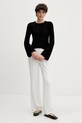 Sisley sweter bawełniany 1494M106O czarny AW25